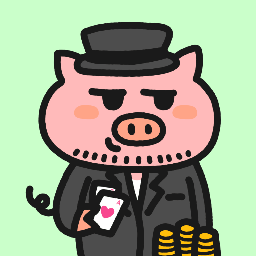 Cute Pigs #8 ギャンブラー